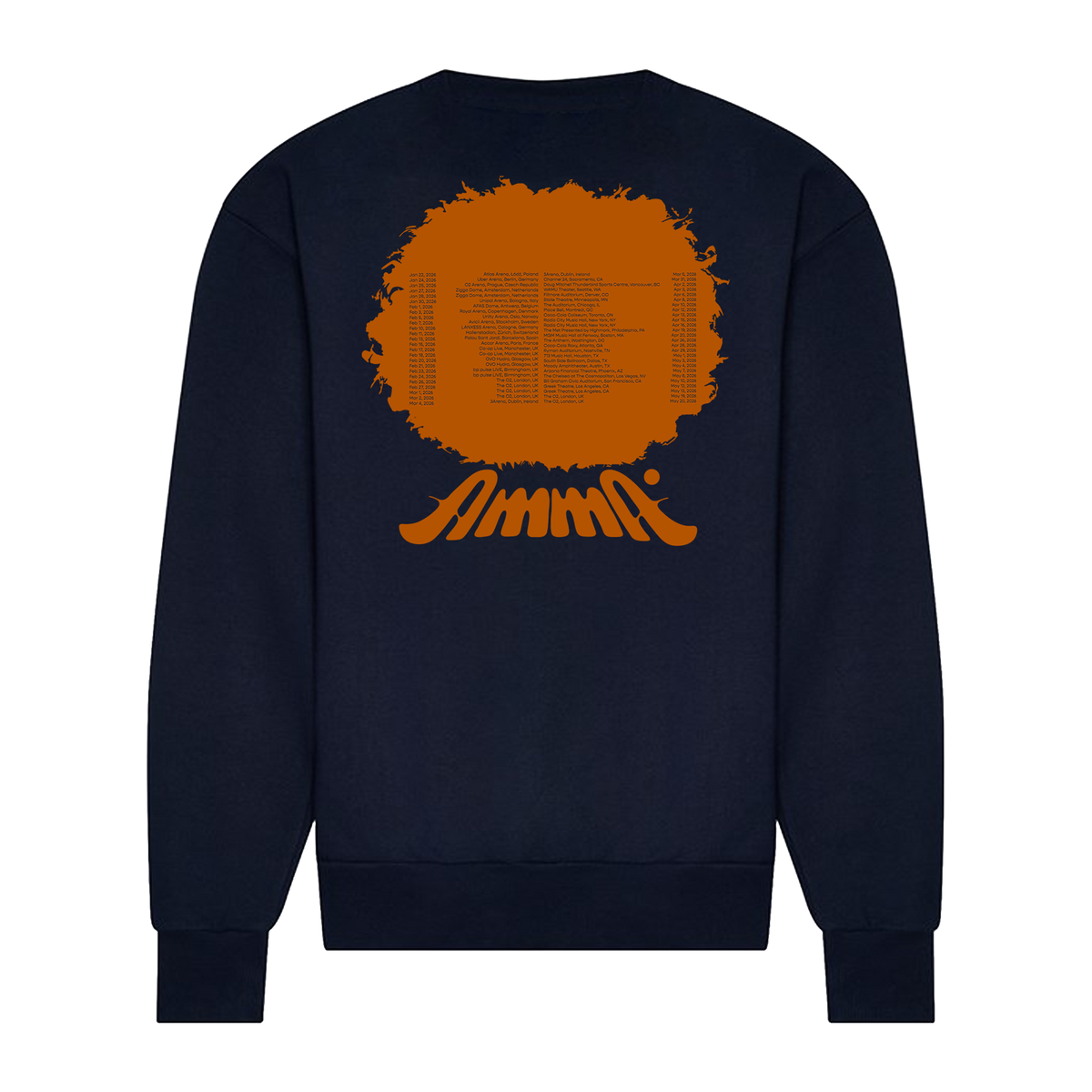 Amma Logo Tour Dates Navy Sweatshirt